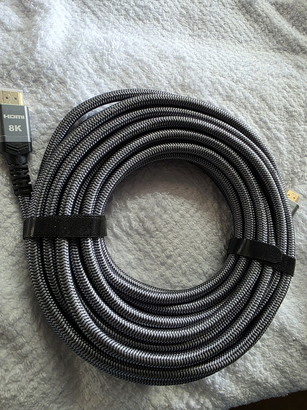 8K HDMI Braided Cable – Black/Grey